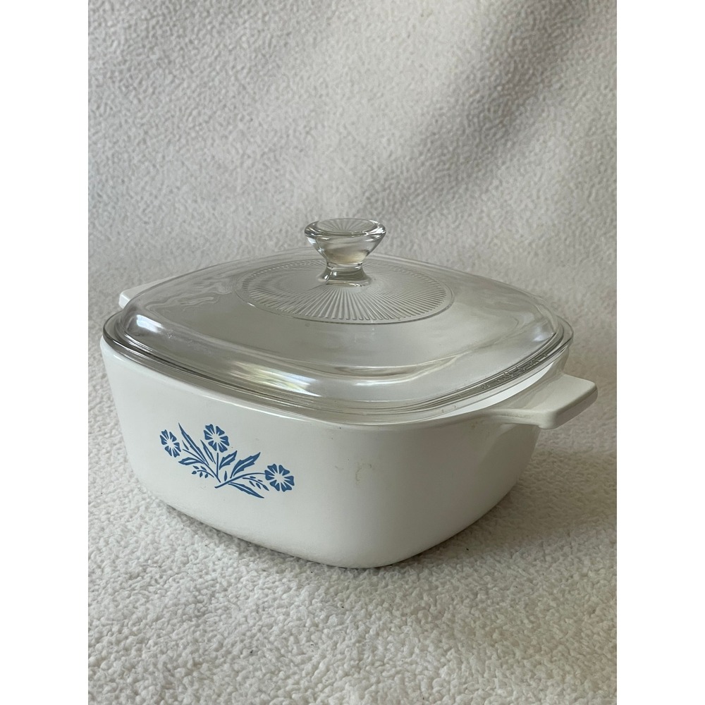 69-72 Corning Ware 1.5 Quart Casserole Dish Blue Cornflower P-1 1/2-B with Lid